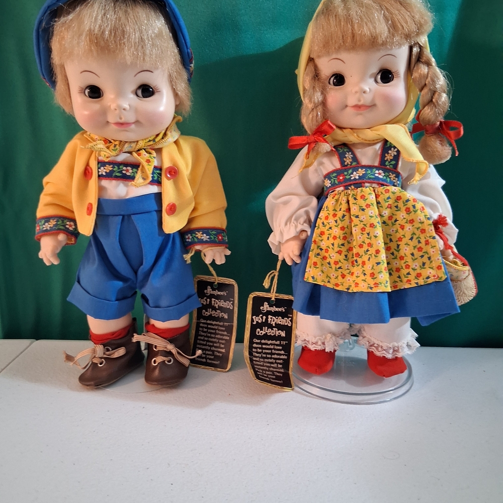 Effanbee Just Friends Collection 11" Swiss Yodeler Boy & Girl Dolls